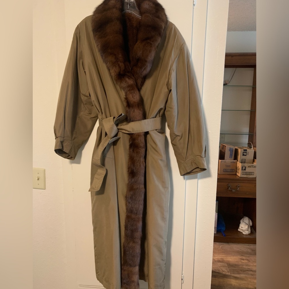 Women’s sable fur trench coat